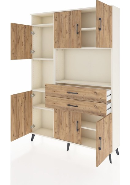 Arges Dolap 8 Raflı 2 Çekmeceli 6 Kapaklı 132X30X195 Aytaşı-Çam/çam modelleri