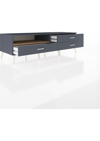 Kronos Tv Ünitesi Tek Raflı 3 Çekmeceli 176X59X51 Antrasit-Çam/antrasit indirimleri