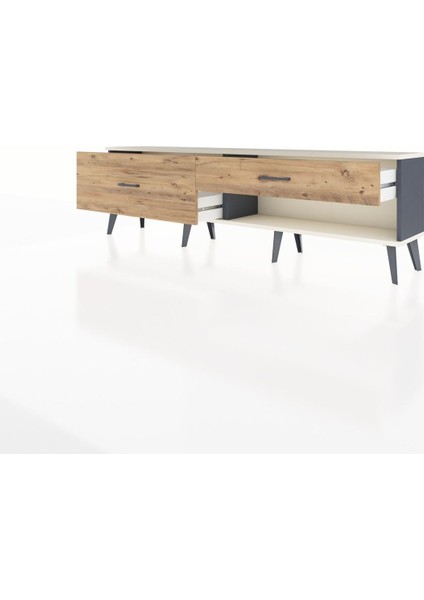 Arges Tv Ünitesi 2 Çekmeceli 176X30X51 Antrasit-Aytaşı/çam modelleri