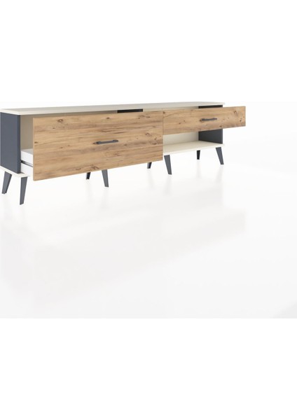 Arges Tv Ünitesi 2 Çekmeceli 176X30X51 Antrasit-Aytaşı/çam indirimleri