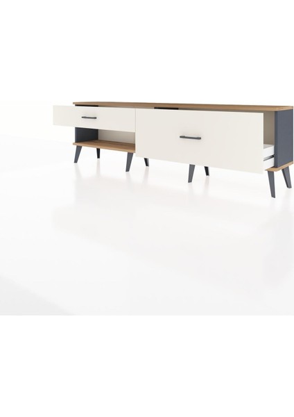 Arges Tv Ünitesi 2 Çekmeceli 176X30X51 Antrasit-Çam/aytaşı modelleri