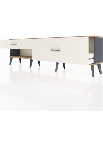 Arges Tv Ünitesi 2 Çekmeceli 176X30X51 Antrasit-Çam/aytaşı fırsatları