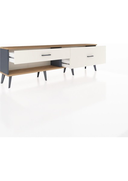 Arges Tv Ünitesi 2 Çekmeceli 176X30X51 Antrasit-Çam/aytaşı indirimleri