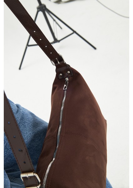 Metro Kahverengi Süet Kadın Omuz, Kol ve El Çantası