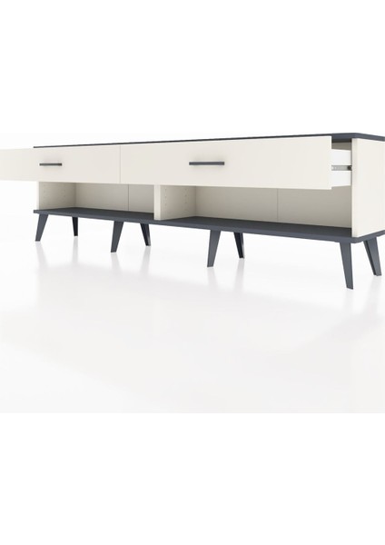 Arges Tv Ünitesi 2 Çekmeceli 176X30X51 Aytaşı-Antrasit/aytaşı fırsatları