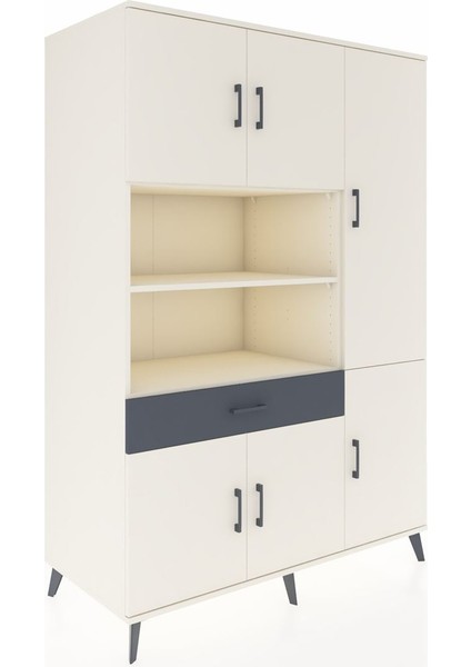 Kronos Dolap 10 Raflı Tek Çekmeceli 6 Kapaklı 132X59X195 Aytaşı-Aytaşı/antrasit fiyatları