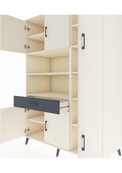 Kronos Dolap 10 Raflı Tek Çekmeceli 6 Kapaklı 132X59X195 Aytaşı-Aytaşı/antrasit fırsatları
