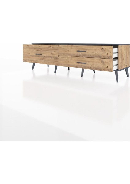 Hyperion Tv Ünitesi 3 Çekmeceli 176X44X51 Çam-Antrasit/çam modelleri