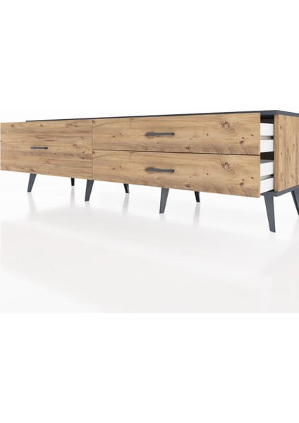 Hyperion Tv Ünitesi 3 Çekmeceli 176X44X51 Çam-Antrasit/çam fırsatları