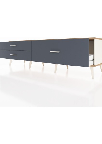 Hyperion Tv Ünitesi 3 Çekmeceli 176X44X51 Aytaşı-Çam/antrasit fırsatları