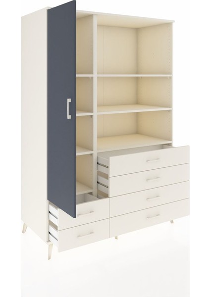 Kronos Dolap 7 Raflı 6 Çekmeceli Tek Kapaklı 132X59X195 Aytaşı-Antrasit/aytaşı indirimleri