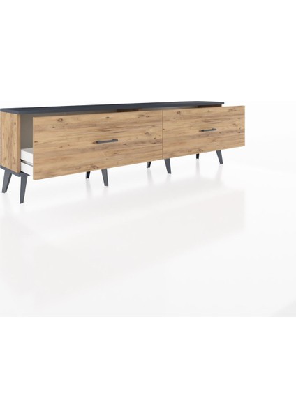 Arges Tv Ünitesi 2 Çekmeceli 176X30X51 Çam-Antrasit/çam indirimleri