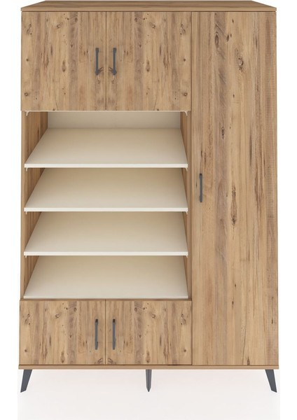Kronos Dolap 11 Raflı 5 Kapaklı 132X59X195 Çam-Çam/aytaşı