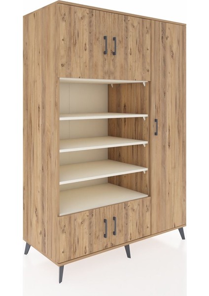 Kronos Dolap 11 Raflı 5 Kapaklı 132X59X195 Çam-Çam/aytaşı fiyatları