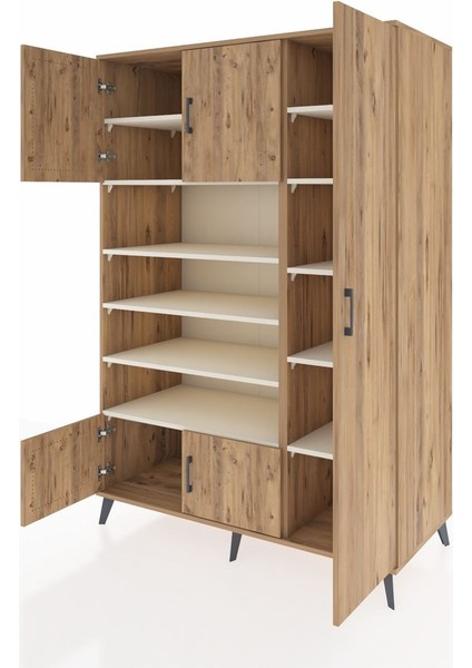 Kronos Dolap 11 Raflı 5 Kapaklı 132X59X195 Çam-Çam/aytaşı modelleri