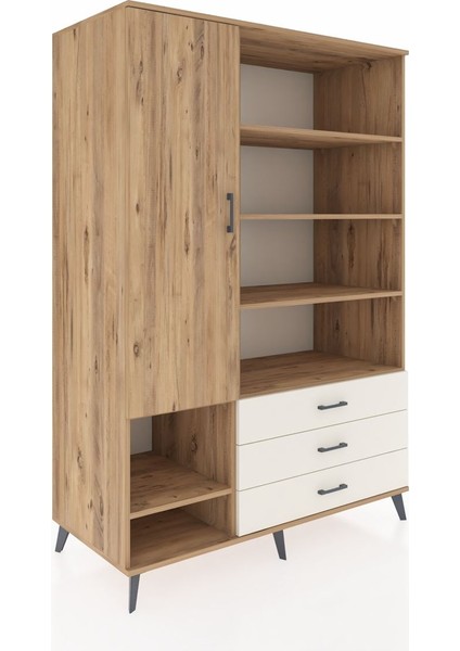 Kronos Dolap 9 Raflı 3 Çekmeceli Tek Kapaklı 132X59X195 Çam-Çam/aytaşı fiyatları