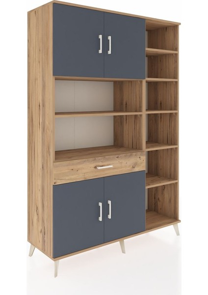 Hyperion Dolap 10 Raflı Tek Çekmeceli 4 Kapaklı 132X44X195 Çam-Antrasit/çam fiyatları