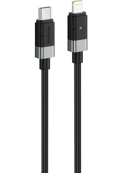 XS03 27W USB Type-C To Lightning Örgülü Pd Hızlı Şarj ve Data Kablosu 1,2 Metre