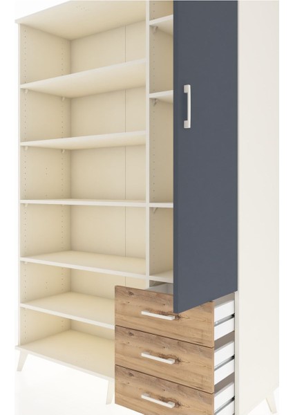 Hyperion Dolap 9 Raflı 3 Çekmeceli Tek Kapaklı 132X44X195 Aytaşı-Antrasit/çam fırsatları