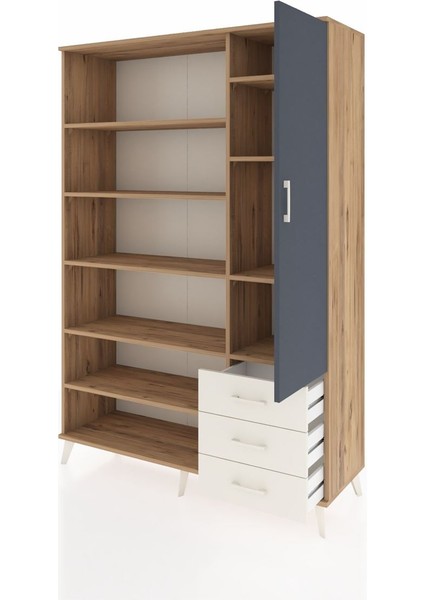 Hyperion Dolap 9 Raflı 3 Çekmeceli Tek Kapaklı 132X44X195 Çam-Antrasit/aytaşı modelleri