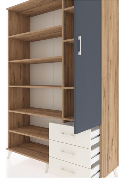 Hyperion Dolap 9 Raflı 3 Çekmeceli Tek Kapaklı 132X44X195 Çam-Antrasit/aytaşı fırsatları