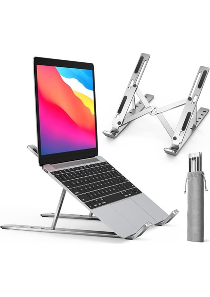 ® Alüminyum Laptop Standı - 7 Kademeli Yükseklik Ayarı, 15.6 Inç E Kadar Notebook/tablet Uyumlu, Katlanabilir & Taşınabilir Ergonomik Tutucu