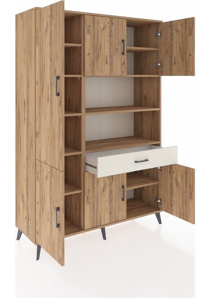 Hyperion Dolap 10 Raflı Tek Çekmeceli 6 Kapaklı 132X44X195 Çam-Çam/aytaşı indirimleri
