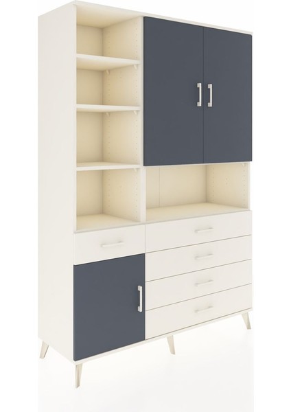 Hyperion Dolap 8 Raflı 5 Çekmeceli 3 Kapaklı 132X44X195 Aytaşı-Antrasit/aytaşı fiyatları