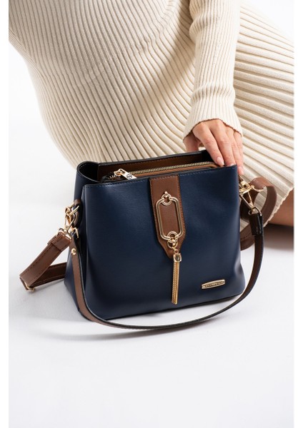 Gold Detaylı 3 Bölmeli Omuz & Çapraz Çanta 1438 modelleri