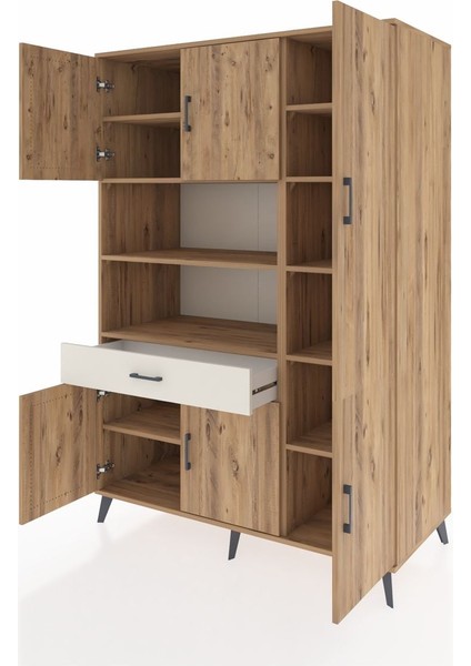 Kronos Dolap 10 Raflı Tek Çekmeceli 6 Kapaklı 132X59X195 Çam-Çam/aytaşı modelleri