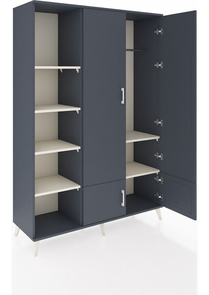 Hyperion Dolap 6 Raflı 4 Kapaklı Tek Askılı 132X44X195 Antrasit-Antrasit/aytaşı indirimleri