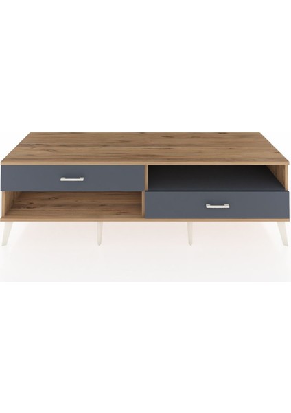 Kronos Tv Ünitesi Tek Raflı 2 Çekmeceli 176X59X51 Çam-Antrasit/antrasit
