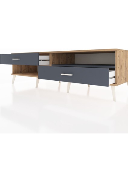 Kronos Tv Ünitesi Tek Raflı 2 Çekmeceli 176X59X51 Çam-Antrasit/antrasit fırsatları
