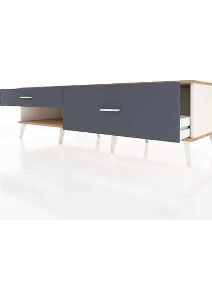 Kronos Tv Ünitesi 2 Çekmeceli 176X59X51 Aytaşı-Çam/antrasit fırsatları