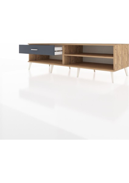 Kronos Tv Ünitesi Tek Raflı Tek Çekmeceli 176X59X51 Çam-Çam/antrasit modelleri