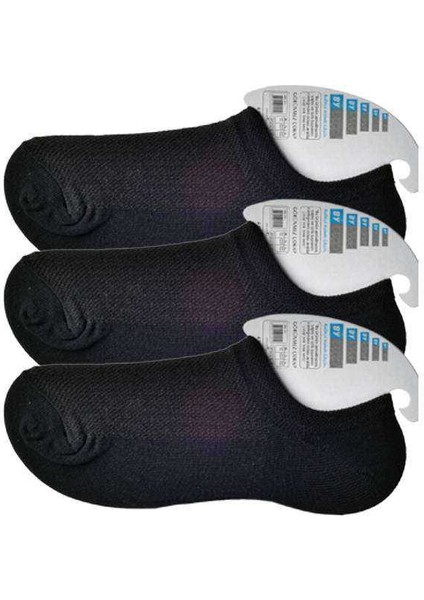 Siyah Erkek Görünmez Çorap 3 Çift