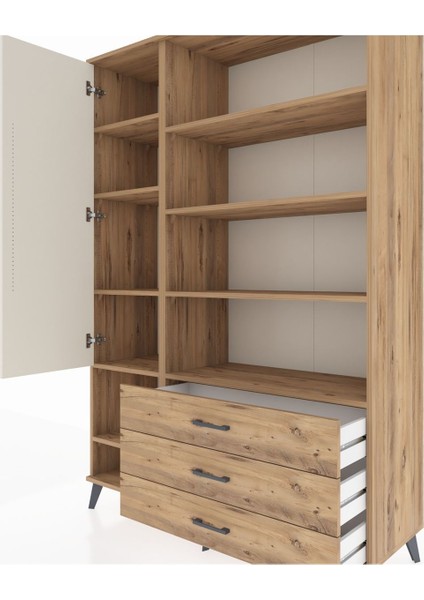 Hyperion Dolap 9 Raflı 3 Çekmeceli Tek Kapaklı 132X44X195 Çam-Aytaşı/çam fırsatları