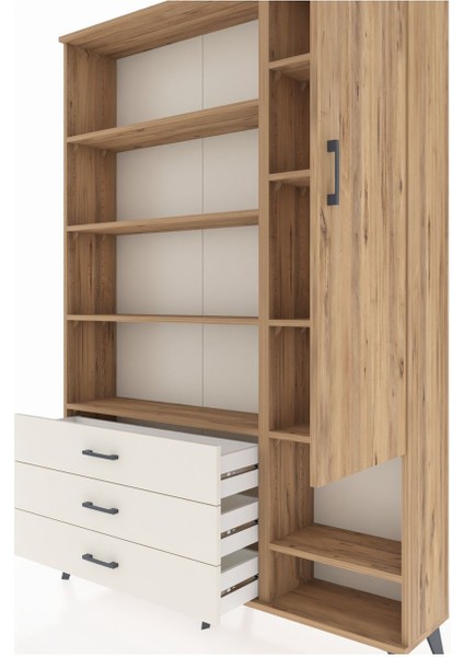 Arges Dolap 9 Raflı 3 Çekmeceli Tek Kapaklı 132X30X195 Çam-Çam/aytaşı fırsatları