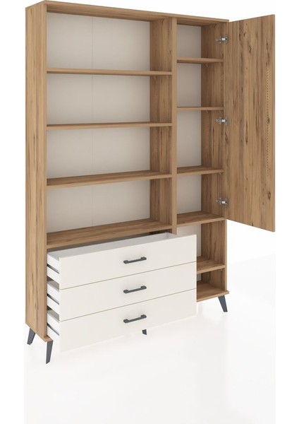 Arges Dolap 9 Raflı 3 Çekmeceli Tek Kapaklı 132X30X195 Çam-Çam/aytaşı indirimleri