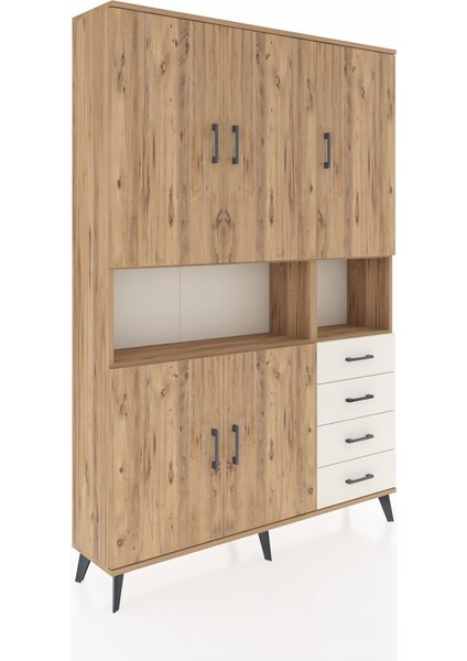 Arges Dolap 7 Raflı 4 Çekmeceli 5 Kapaklı 132X30X195 Çam-Çam/aytaşı fiyatları