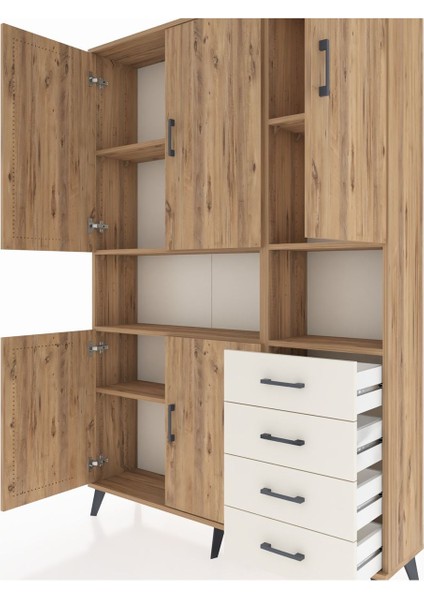 Arges Dolap 7 Raflı 4 Çekmeceli 5 Kapaklı 132X30X195 Çam-Çam/aytaşı fırsatları