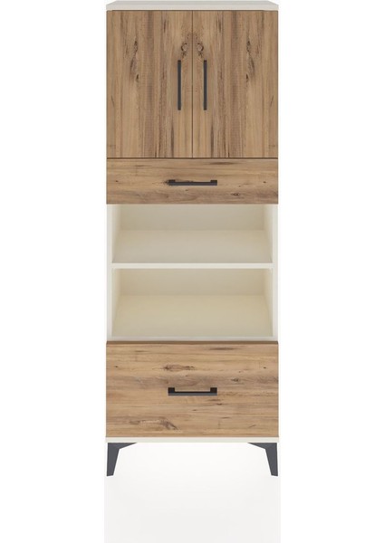 Arges Dolap 4 Raflı 2 Çekmeceli 2 Kapaklı 60X30X163 Aytaşı-Çam