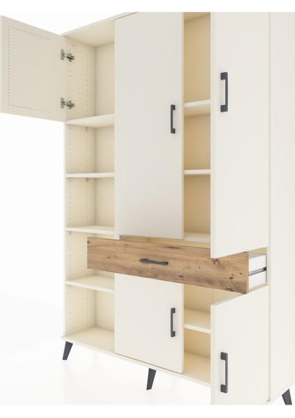 Arges Dolap 8 Raflı Tek Çekmeceli 5 Kapaklı 132X30X195 Aytaşı-Aytaşı/çam fırsatları