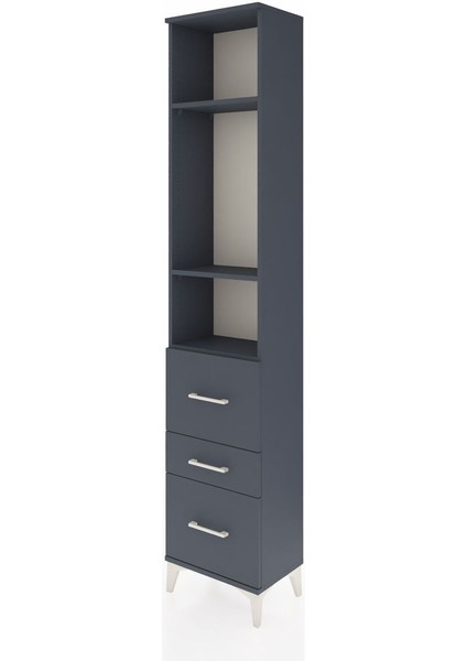 Arges Dolap 3 Raflı 3 Çekmeceli 44X30X221 Antrasit-Antrasit modelleri