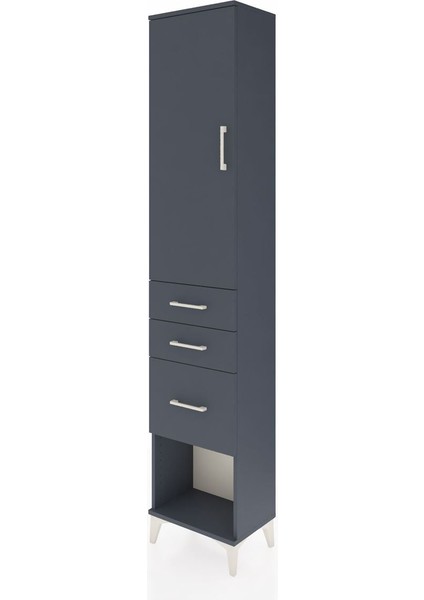 Arges Dolap 3 Raflı 3 Çekmeceli Tek Kapaklı 44X30X221 Antrasit-Antrasit modelleri