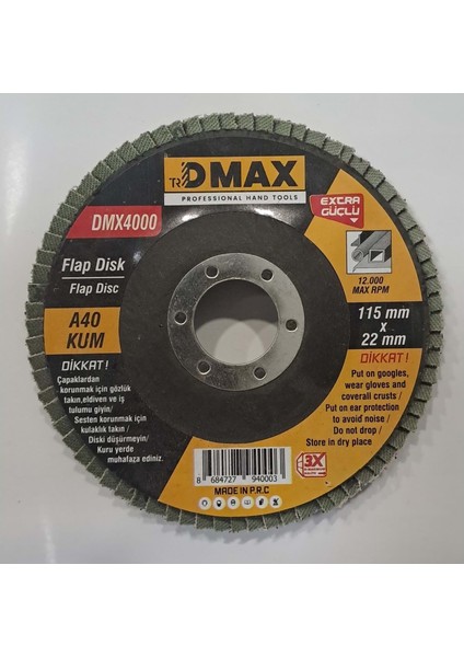 Dmax Flap Disk ( 115 x 22 mm ) - A40 Kum Zımpara