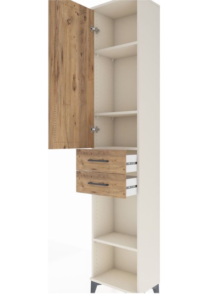 Arges Dolap 4 Raflı 2 Çekmeceli Tek Kapaklı 44X30X221 Aytaşı-Çam indirimleri