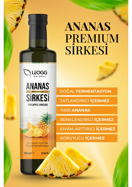 Ananas Detox Sirkesi Doğal Fermantasyon Ödem Atmayı Destekleyici 250 ml modelleri