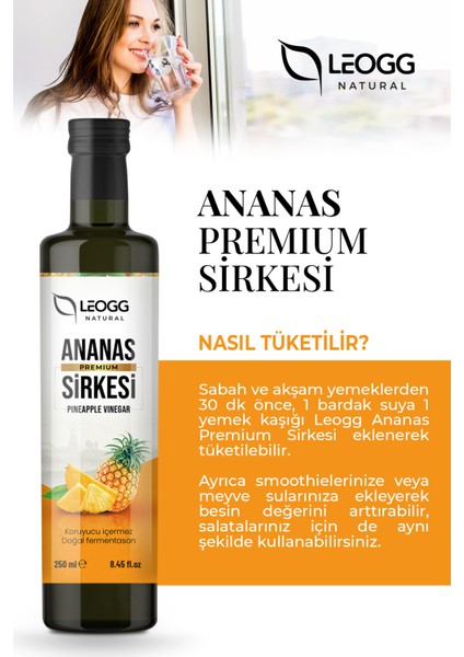 Ananas Detox Sirkesi Doğal Fermantasyon Ödem Atmayı Destekleyici 250 ml fırsatları