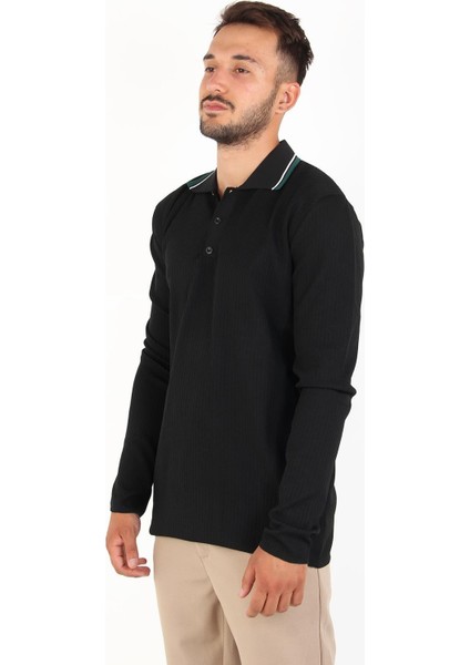 3001 Ince Çizgili Yakası Çizgili Kazak fiyatları